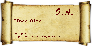 Ofner Alex névjegykártya